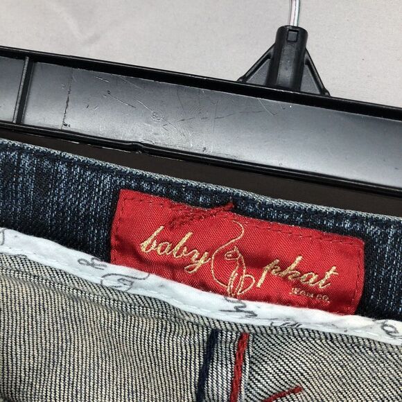 Baby Phat Distressed Medium Wash Denim Capris Straight Leg Size 16 Women Casual - Picture 4 of 12
